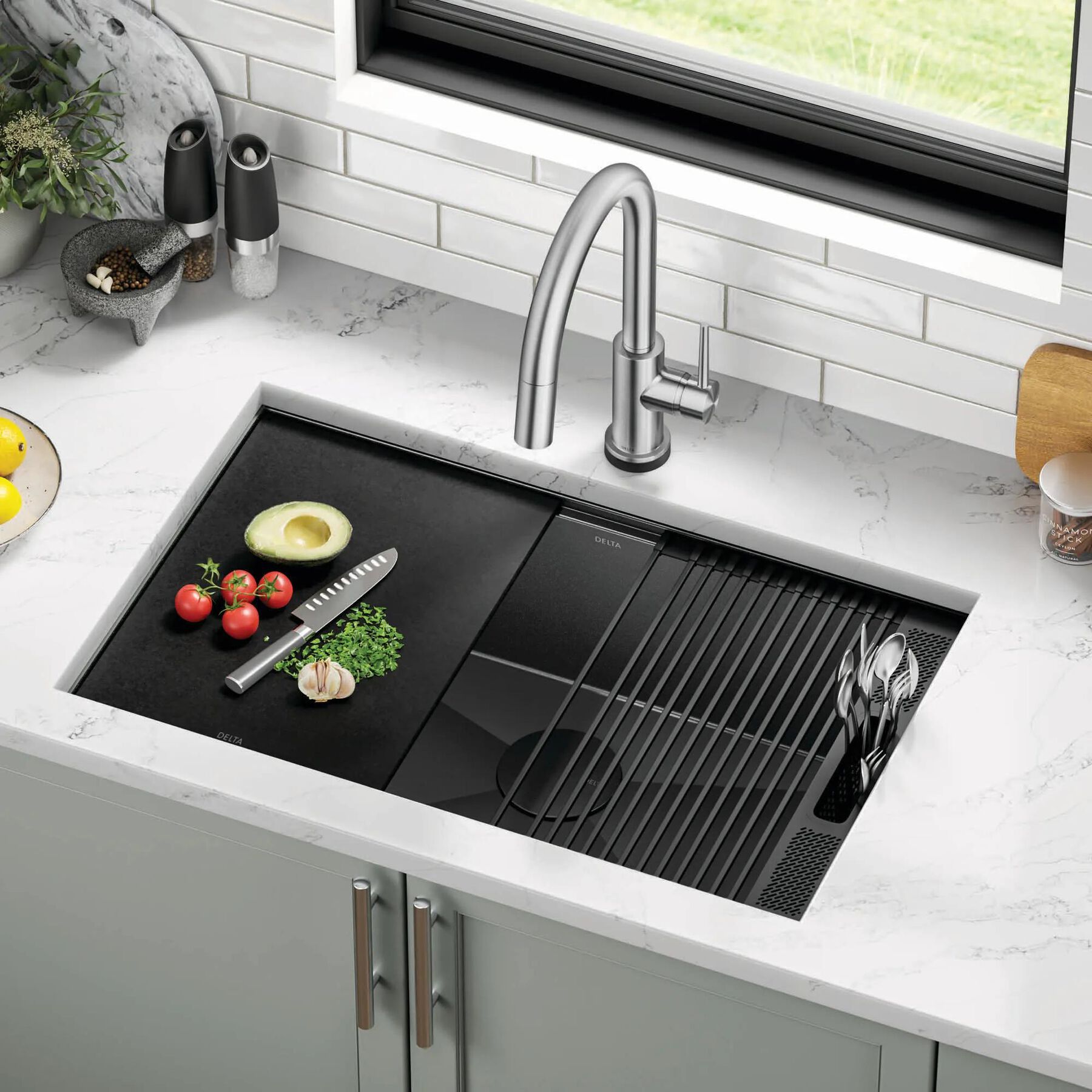 30&rdquo; Undermount 16 Gauge Workstation Kitchen Sink Single Bowl with WorkFlow&trade; Ledge and Accessories